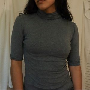 Deep Grey Turtleneck Blous